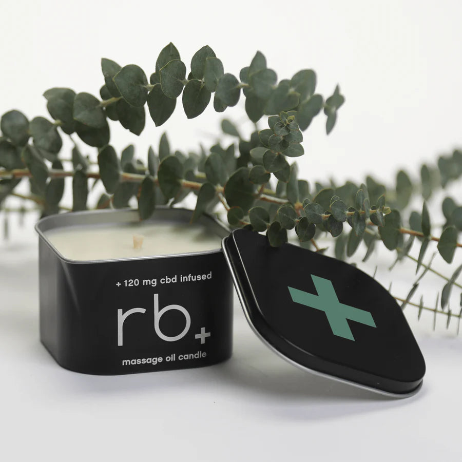 rb+ eucalyptus massage candle + 120 mg cbd