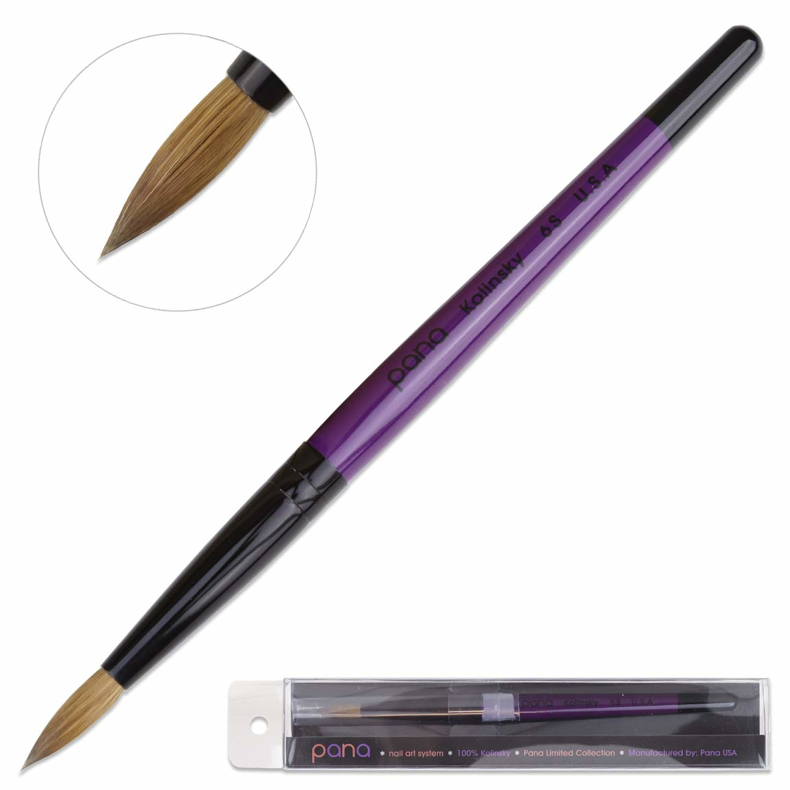 PANA KOLINSKY | PURPLE WOOD ACRYLIC NAIL BRUSH - SIZE 06