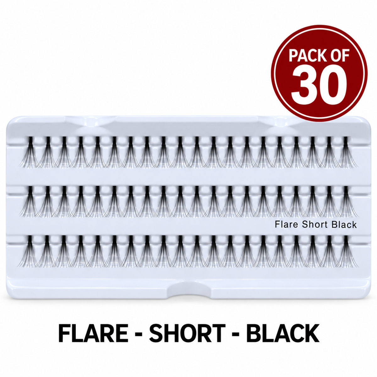 EYELASH - FLARE SHORT - BLACK | 30 PK