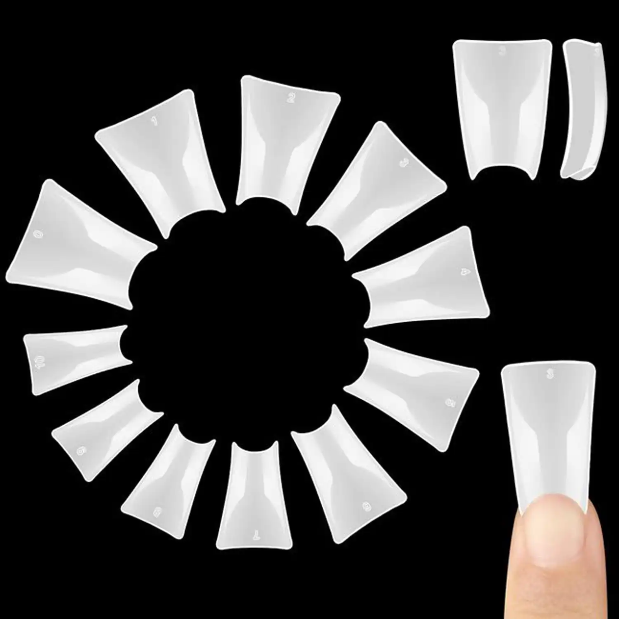 NAIL NATURAL DUCK TIPS BOX - SIZE 0 to 10 (550 PCS)