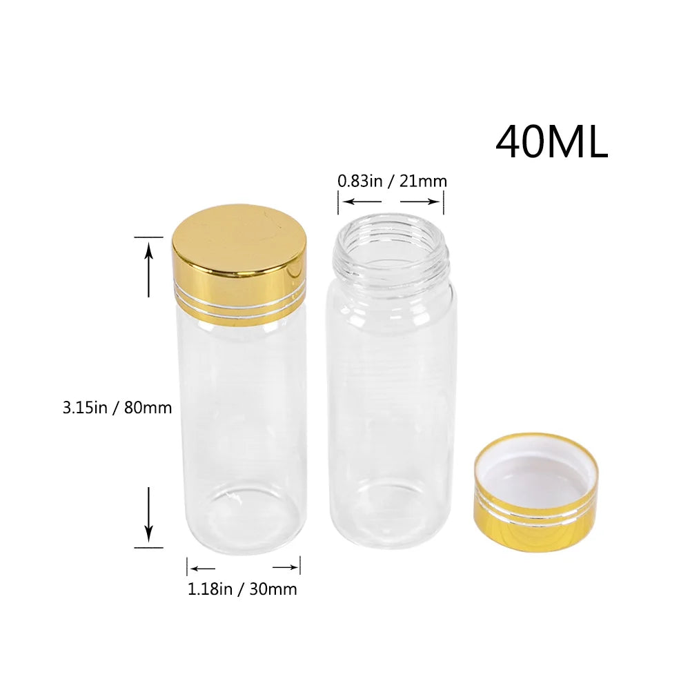 EMPTY GLASS JAR WITH GOLD LID