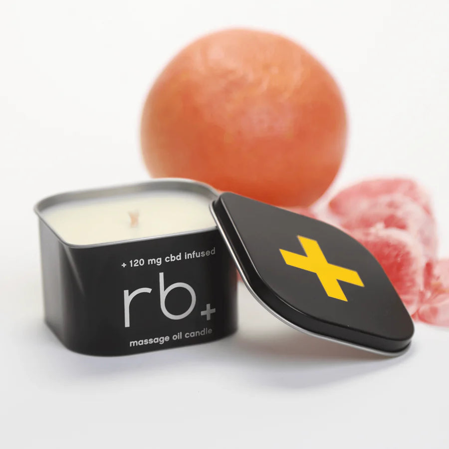 rb+ grapefruit massage candle + 120 mg cbd