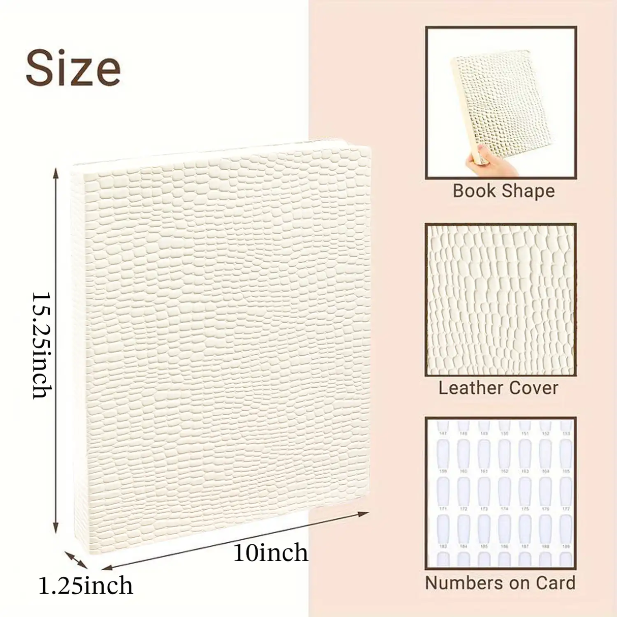 NAIL DISPLAY BOOK - WHITE - 280 Nails