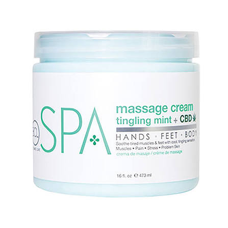 BCL SPA | MASSAGE CREAM 16 OZ - TINGLING MINT + CBD