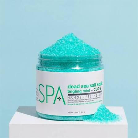 BCL SPA | DEAD SEA SALT SOAK | TINGLING MINT + CBD - 16 OZ