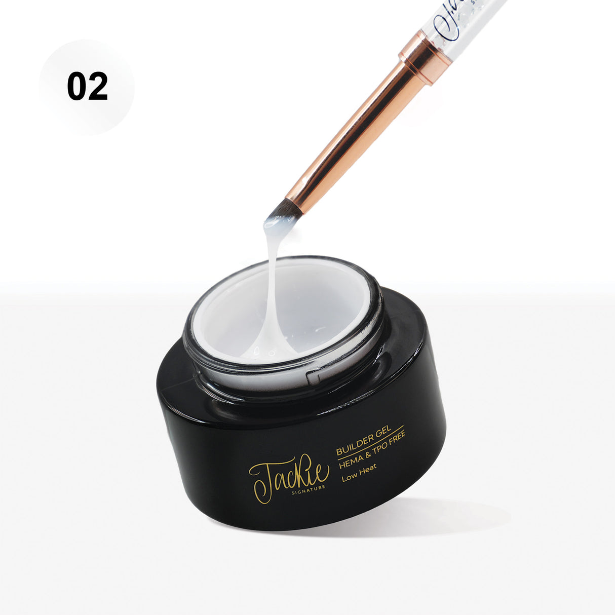 white builder gel overlay natural nails hema free strong glossy finish