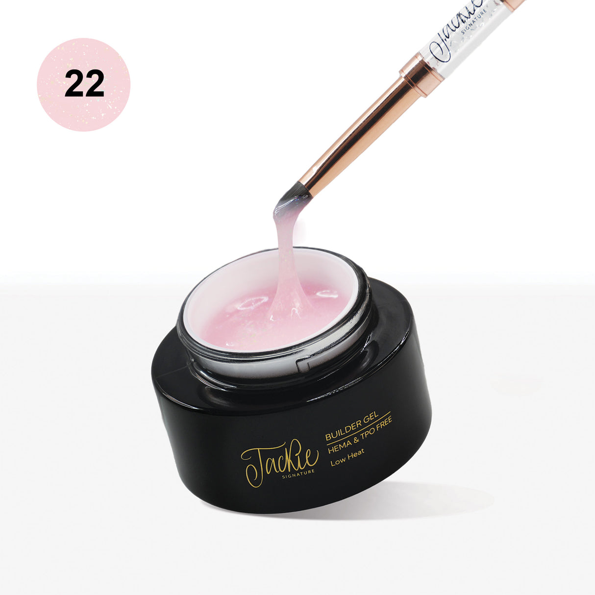 fema tpo free builder gel nail enhancement pink glitter holographic