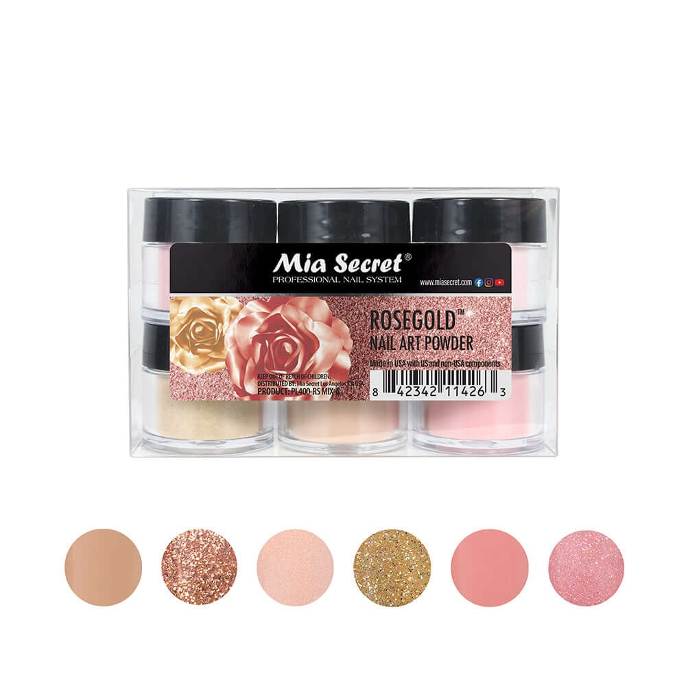 MIA SECRET | ROSE GOLD ACRYLIC POWDER (1/4 OZ) - 6 PCS