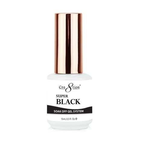 CRE8TION | SOAK OFF GEL - SUPER BLACK (0.5oz) - Single