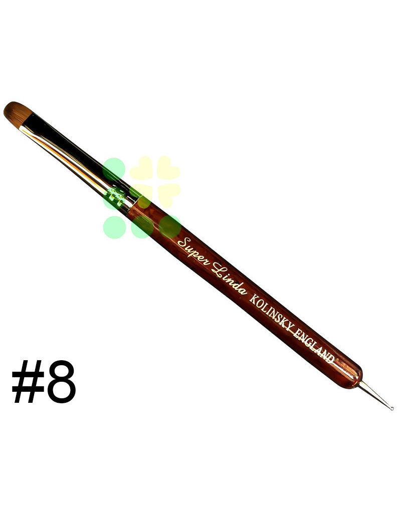 FRENCH BRUSH | SUPER LINDA | KOLINSKY WITH DOTTING TOOL - SIZE 08