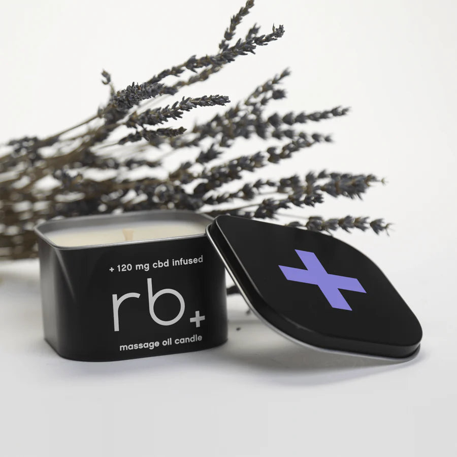 rb+ lavender massage candle + 120 mg cbd