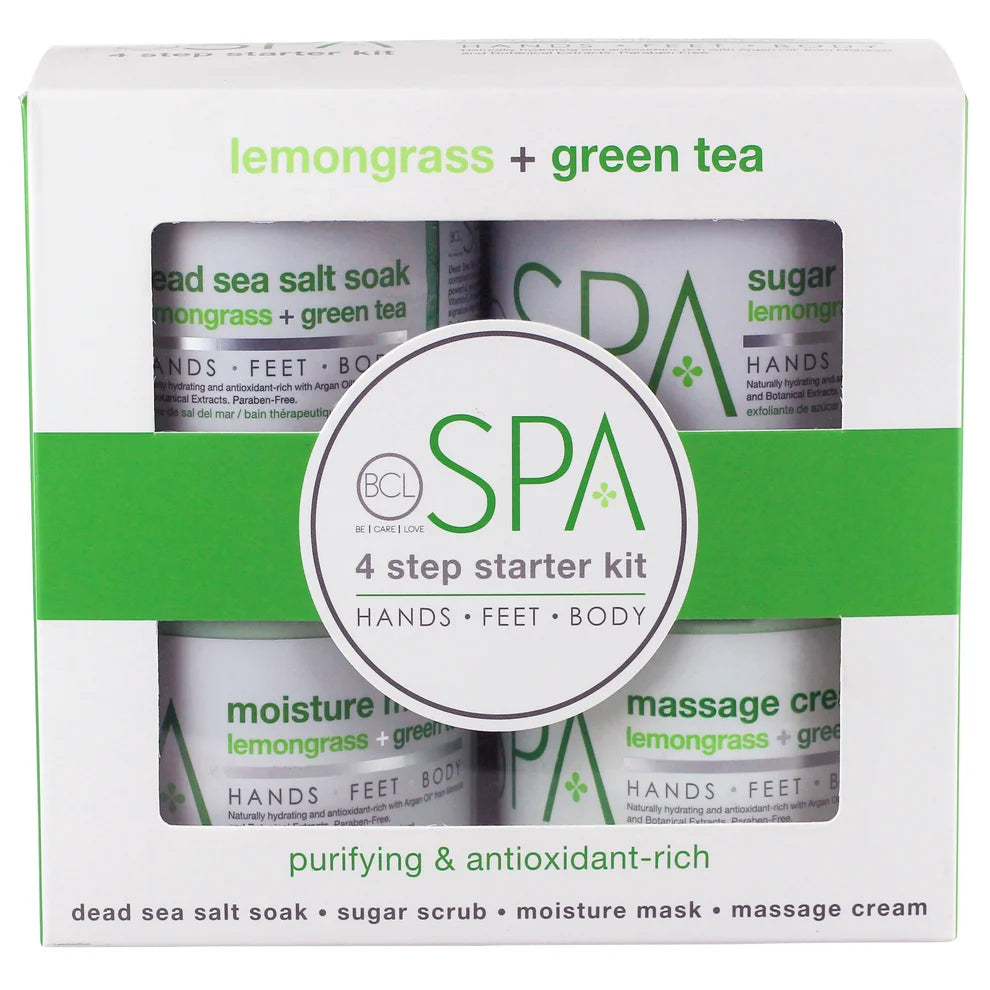 BCL SPA | LEMONGRASS AND GREEN TEA PURIFYING SPA SET – 4-STEP SPA KIT - 16 OZ