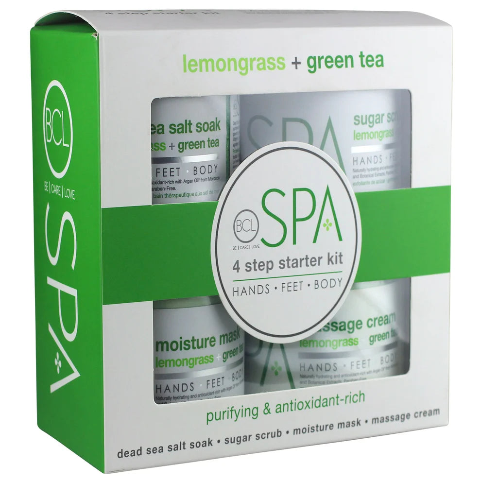 BCL SPA | LEMONGRASS AND GREEN TEA PURIFYING SPA SET – 4-STEP SPA KIT - 16 OZ