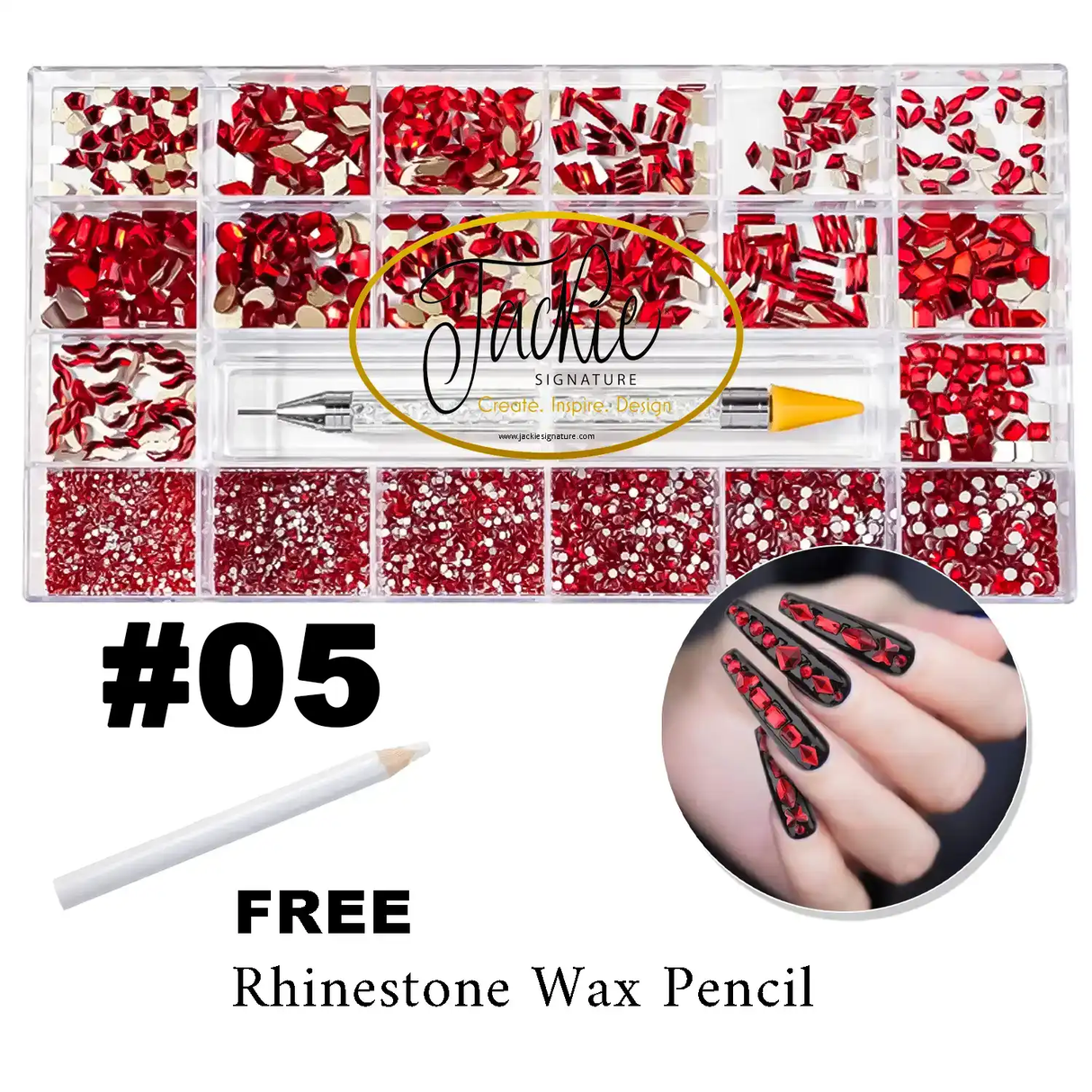 Rhinestone | #5 RED | Box of 20 shapes