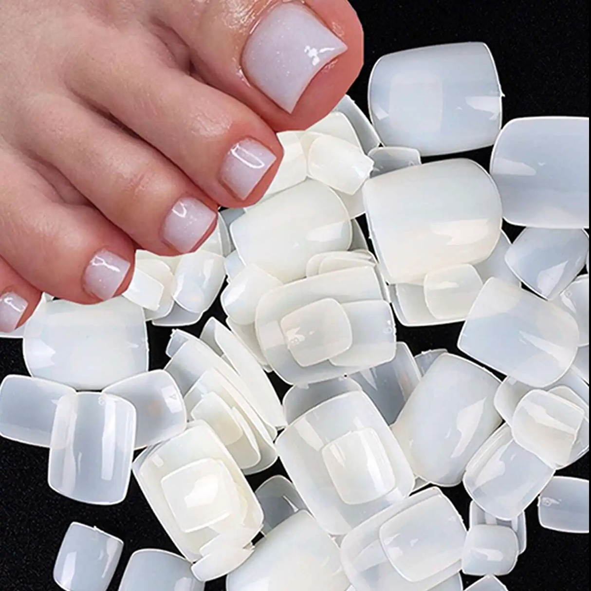 NAIL NATURAL TOE TIP BOX - SIZE 1 to 10 (600 PCS)