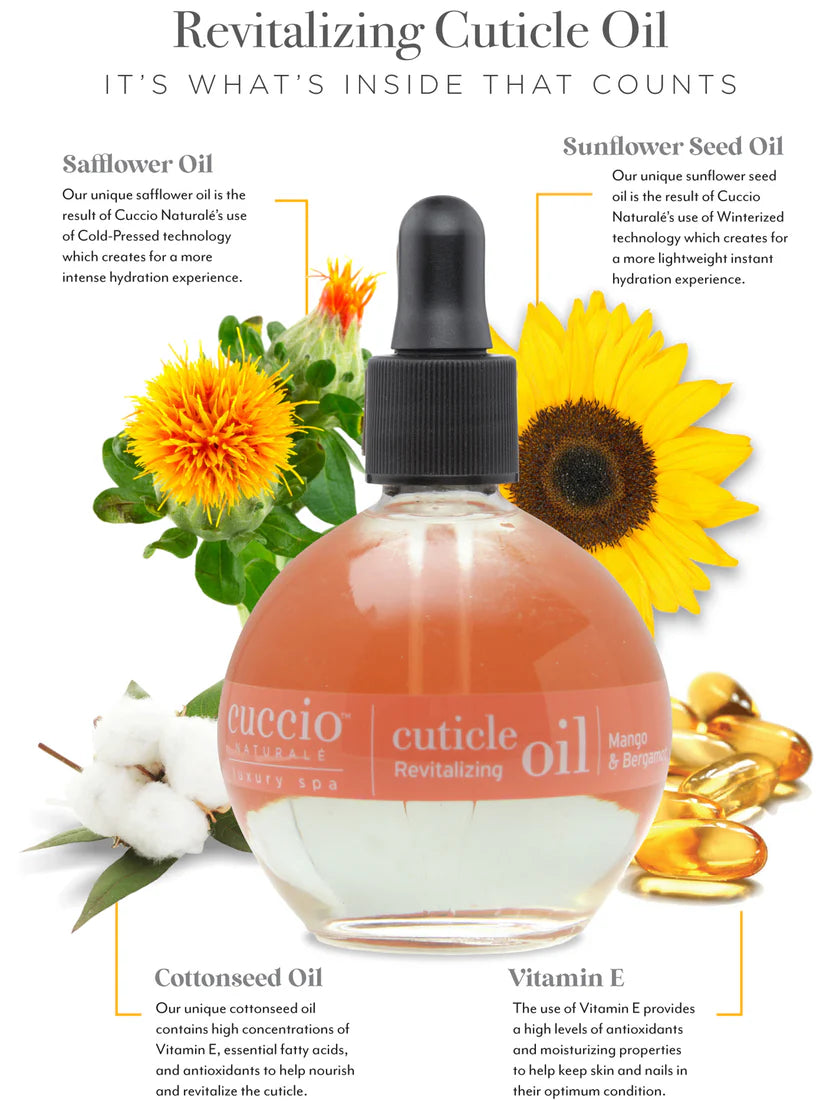 CUCCIO - MANGO & BERGAMOT CUTICLE REVITALIZING OIL - 2.5 OZ