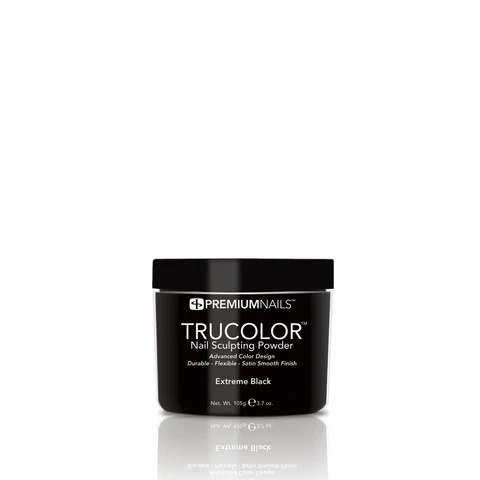 TRUCOLOR | ACRYLIC POWDER - EXTREME BLACK (3.7 OZ)
