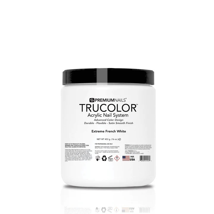 TRUCOLOR | ACRYLIC POWDER - EXTREME FRENCH WHITE (16 OZ)