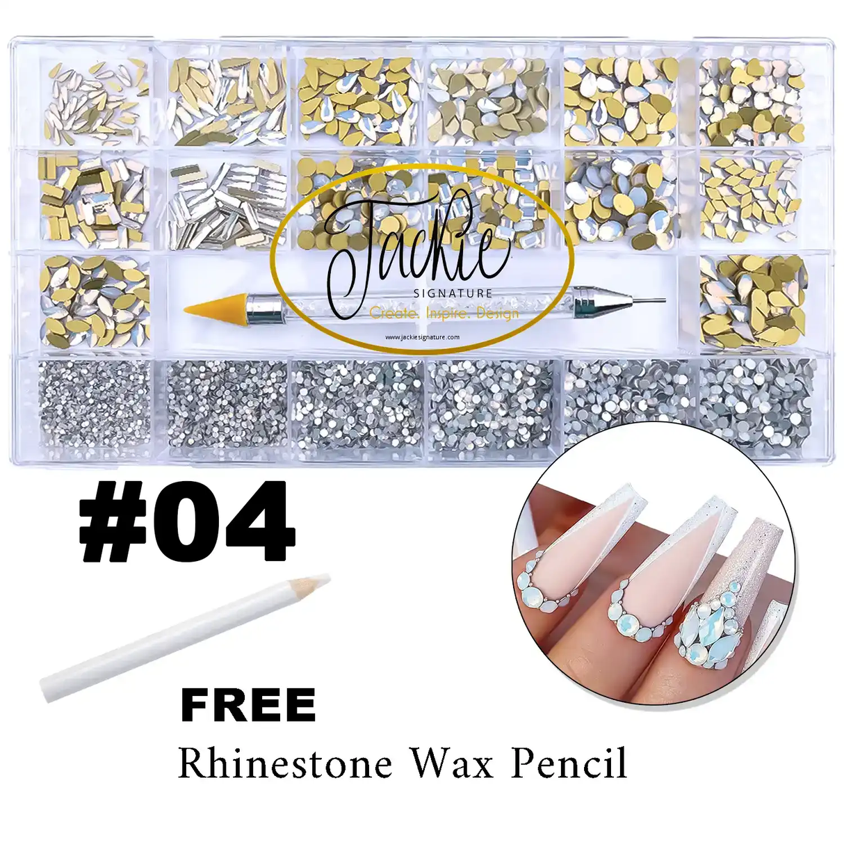 Rhinestone #04 OPAL | Box of 20 Shapes