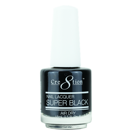 CRE8TION | NAIL LACQUER - SUPER BLACK (0.5oz) - Single