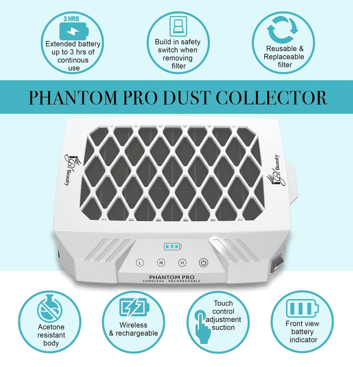 NAIL DUST COLLECTOR | PHANTOM PRO - WIRELESS