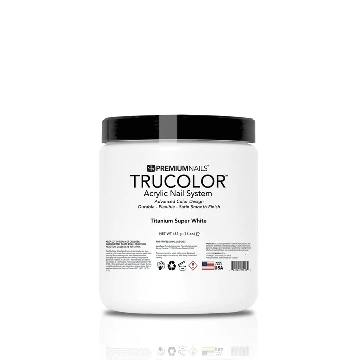 TRUCOLOR | ACRYLIC POWDER - TITANIUM SUPER WHITE (16 OZ)