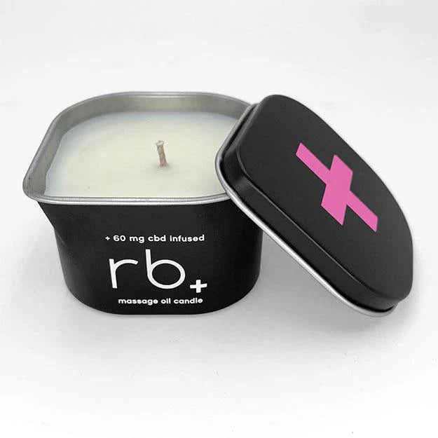 rb+ rose/sage massage candle + 60 mg cbd