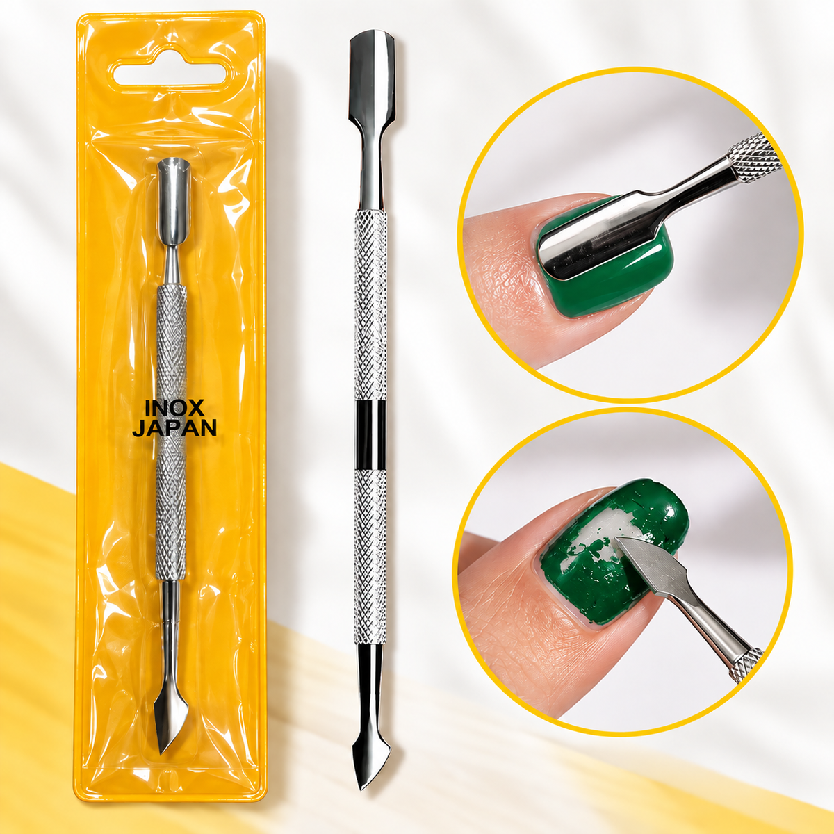 SNP | CUTICLE REMOVER PUSHER 2 HEAD / INOX - For Manicure & Pedicure