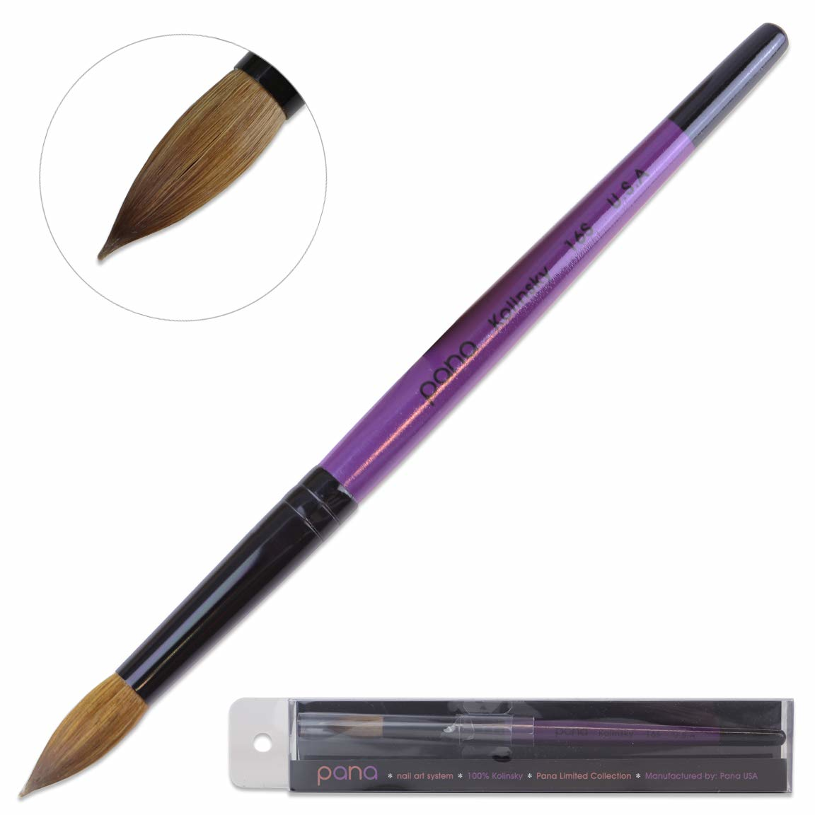 PANA KOLINSKY | PURPLE WOOD ACRYLIC NAIL BRUSH - SIZE 16