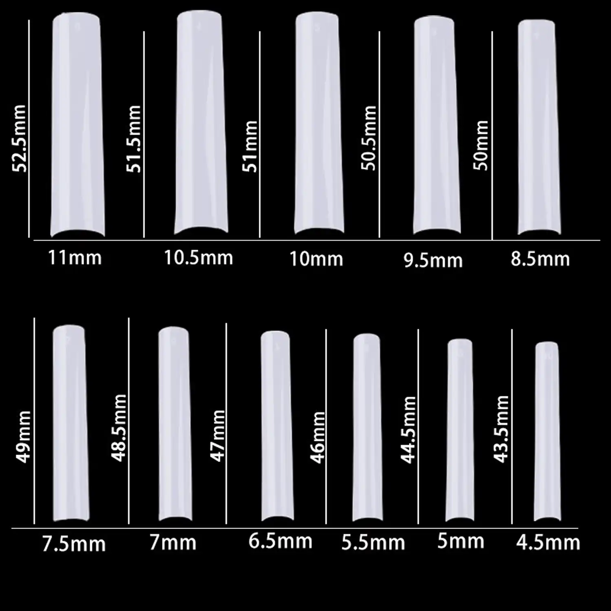 CRE8TION | NATURAL COFFIN NAIL TIP (550PCS/BOX) - XXXL