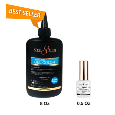 CRE8TION | SOAK OFF GEL - SUPER WHITE (Refill - 8oz)