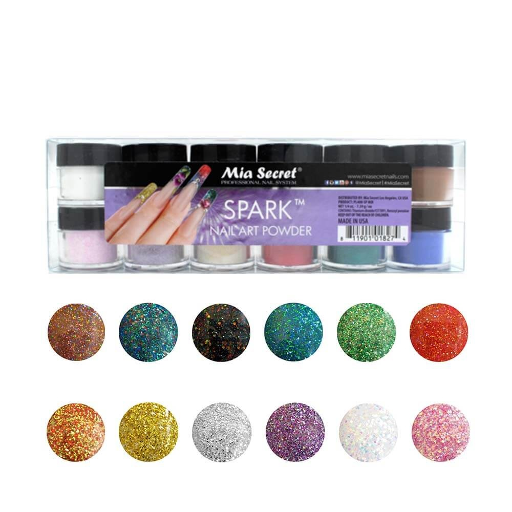 MIA SECRET | SPARK ACRYLIC POWDER (1/4 OZ) - 12 PCS