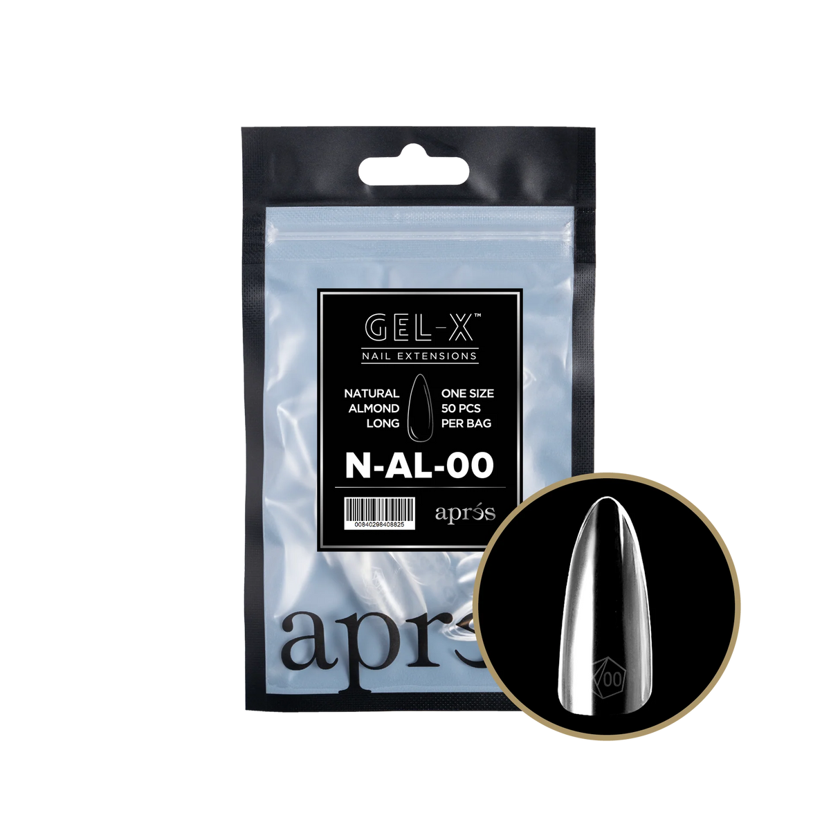 TIPS BAG  REFILL | APRES GEL-X | NATURAL ALMOND LONG (50pcs)