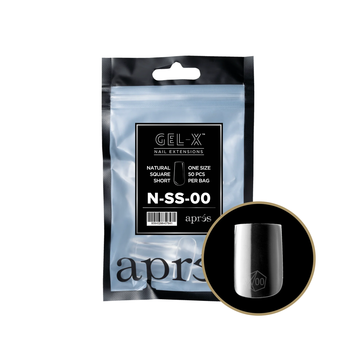 TIPS REFILL BAGS | APRES GEL-X | NATURAL SQUARE SHORT (50pcs)