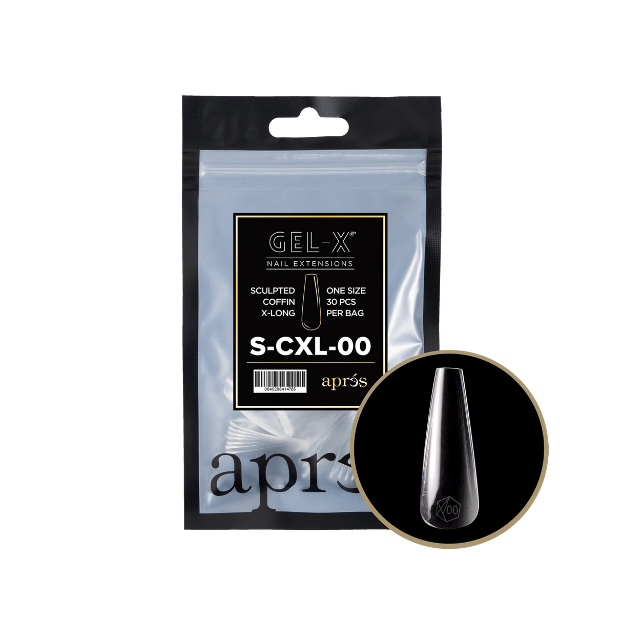 TIPS REFILL BAGS | APRES GEL-X | SCULPTED COFFIN X-LONG (30pcs)
