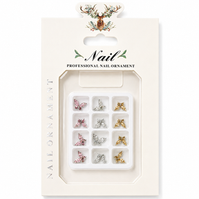 Nail Charm - Mini Rhinestone Butterfly - Rhinestone Butterfly mix tray - 12pcs