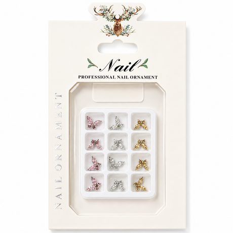 Nail Charm - Mini Rhinestone Butterfly - Rhinestone Butterfly mix tray - 12pcs