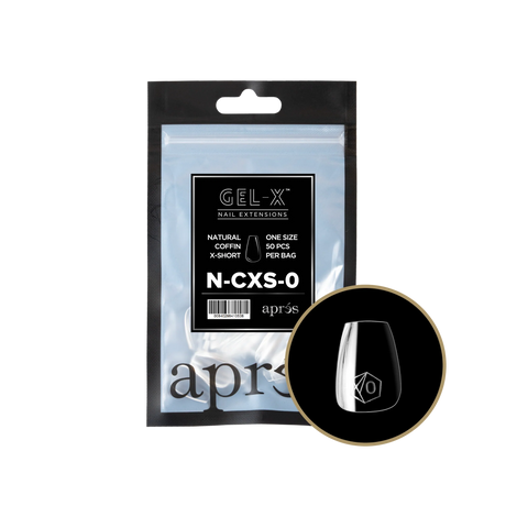 TIPS REFILL BAGS | APRES GEL-X | NATURAL COFFIN X-SHORT (50pcs)
