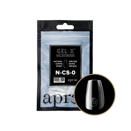TIPS REFILL BAGS | APRES GEL-X | NATURAL COFFIN SHORT (50pcs)