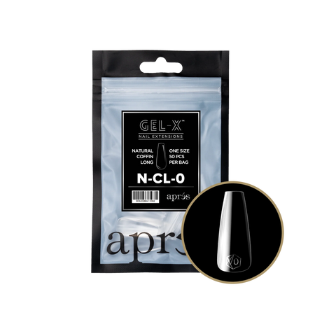 TIPS REFILL BAGS | APRES GEL-X | NATURAL COFFIN LONG (50pcs)