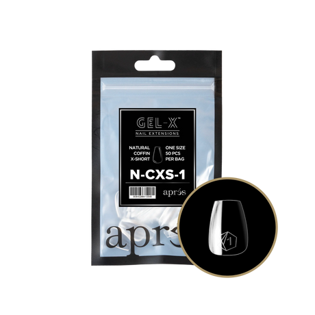 TIPS REFILL BAGS | APRES GEL-X | NATURAL COFFIN X-SHORT (50pcs)