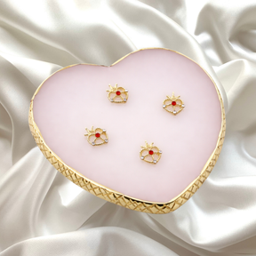 Crown Heart Charm - Bag of 10 - #10 Red