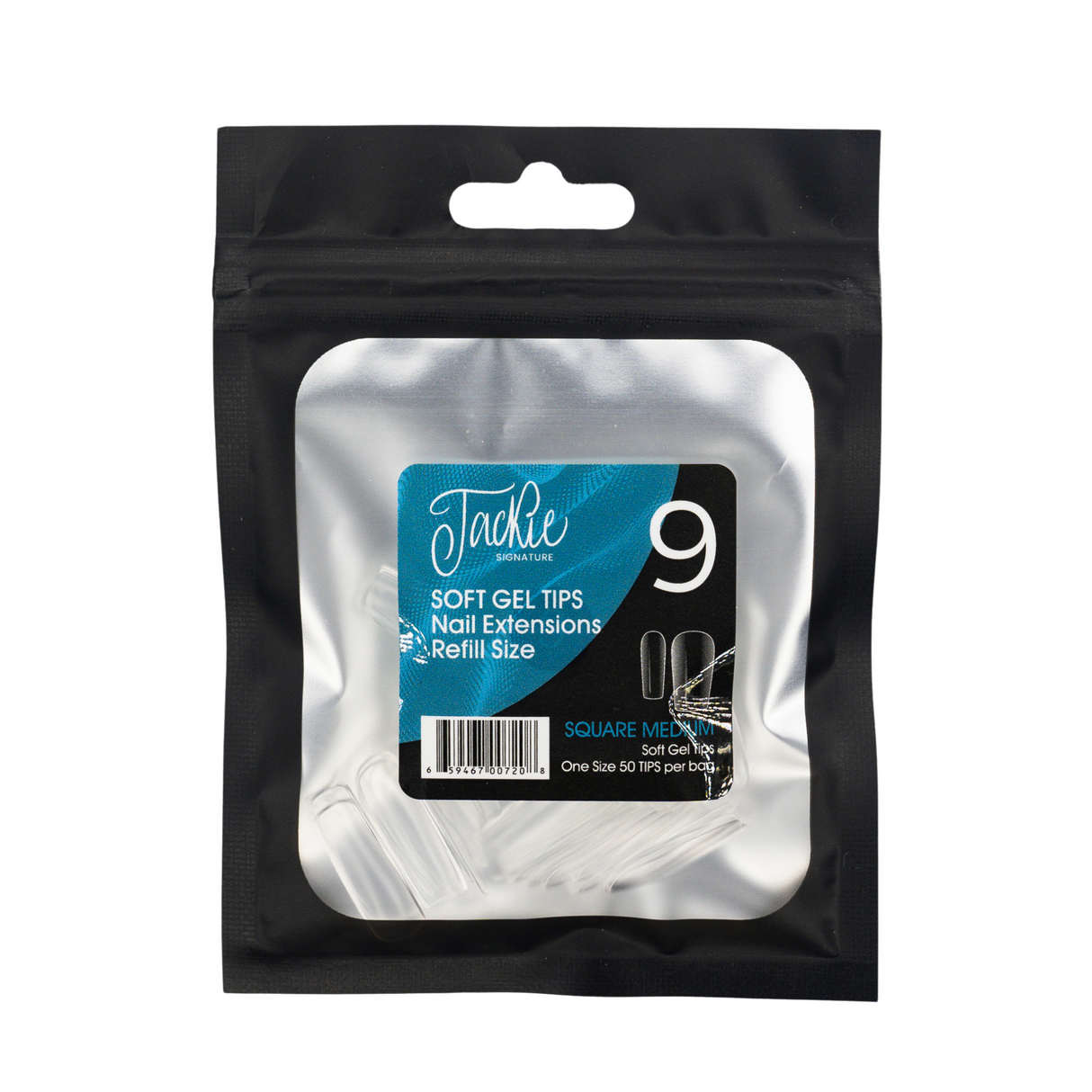 JACKIE SIGNATURE | SOFT GEL TIPS REFILL BAGS - SQUARE MEDIUM (50pcs) #9