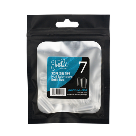 JACKIE SIGNATURE | SOFT GEL TIPS REFILL BAGS - SQUARE MEDIUM (50pcs)