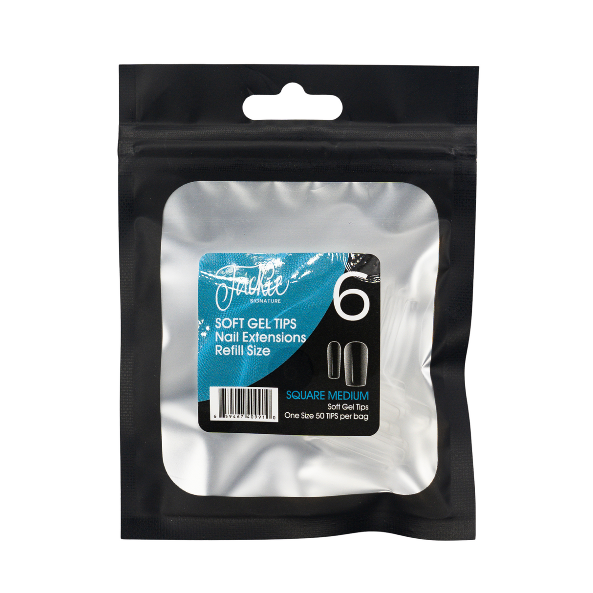 JACKIE SIGNATURE | SOFT GEL TIPS REFILL BAGS - SQUARE MEDIUM (50pcs) #6
