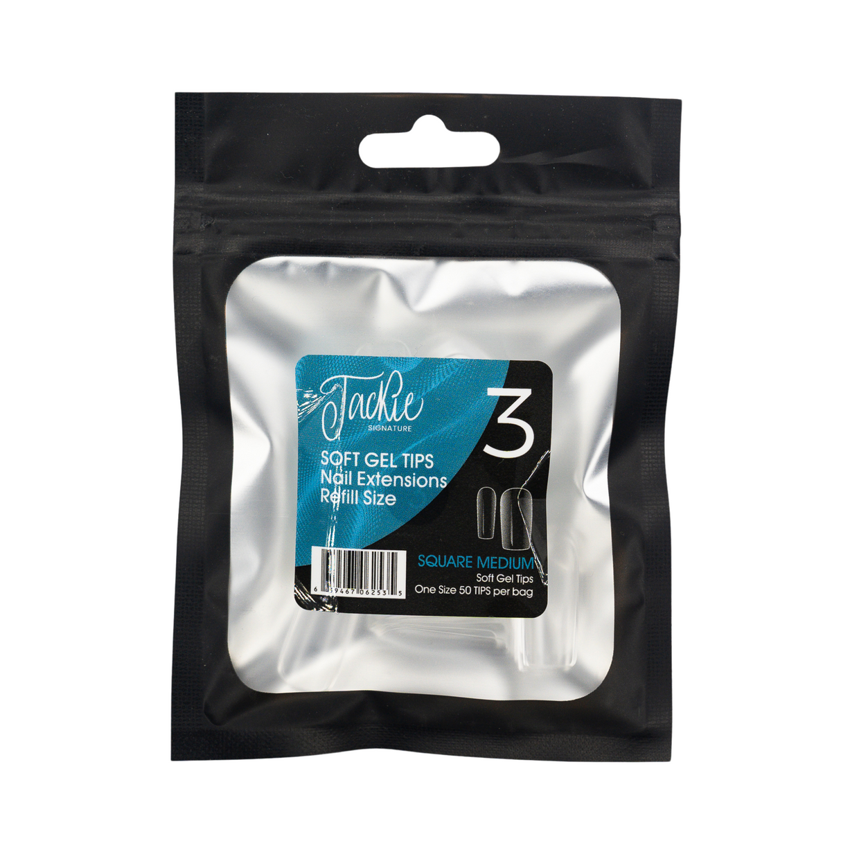JACKIE SIGNATURE | SOFT GEL TIPS REFILL BAGS - SQUARE MEDIUM (50pcs) #3