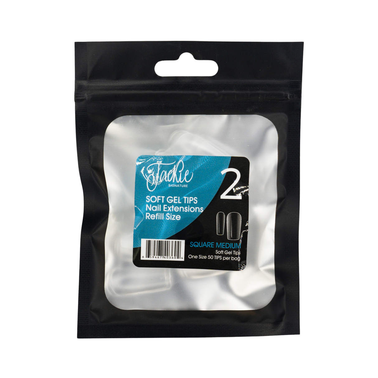 JACKIE SIGNATURE | SOFT GEL TIPS REFILL BAGS - SQUARE MEDIUM (50pcs) #2