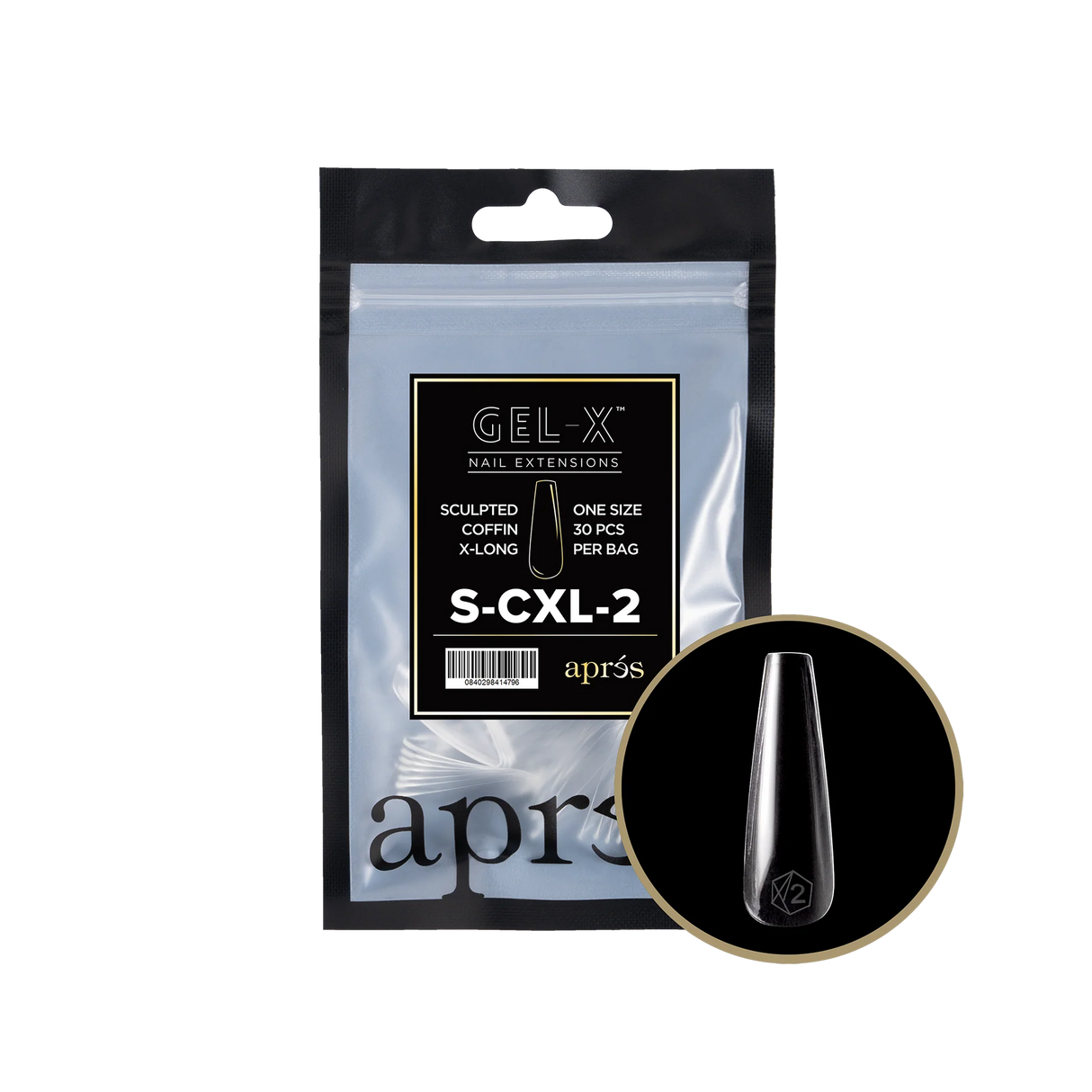 TIPS REFILL BAGS | APRES GEL-X | SCULPTED COFFIN X-LONG (30pcs)