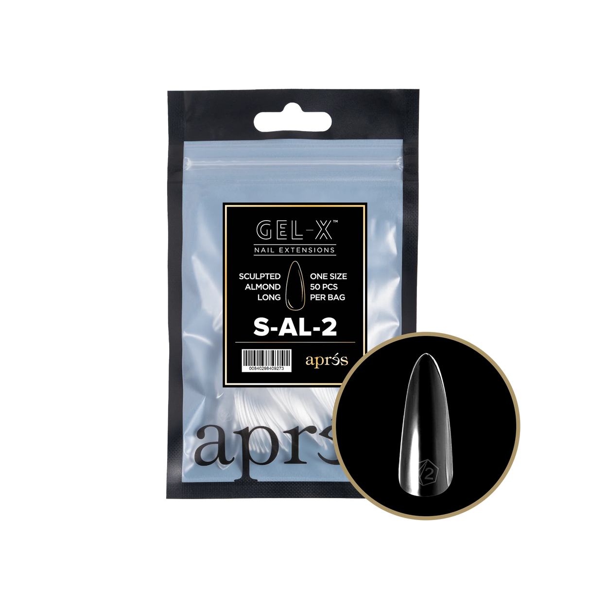 TIPS REFILL BAGS | APRES GEL-X | SCULPTED ALMOND LONG(50pcs)