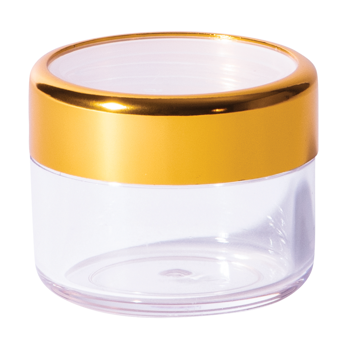 BM FSC397 | EMPTY JAR | GOLD/CLEAR LID | 0.6 OZ